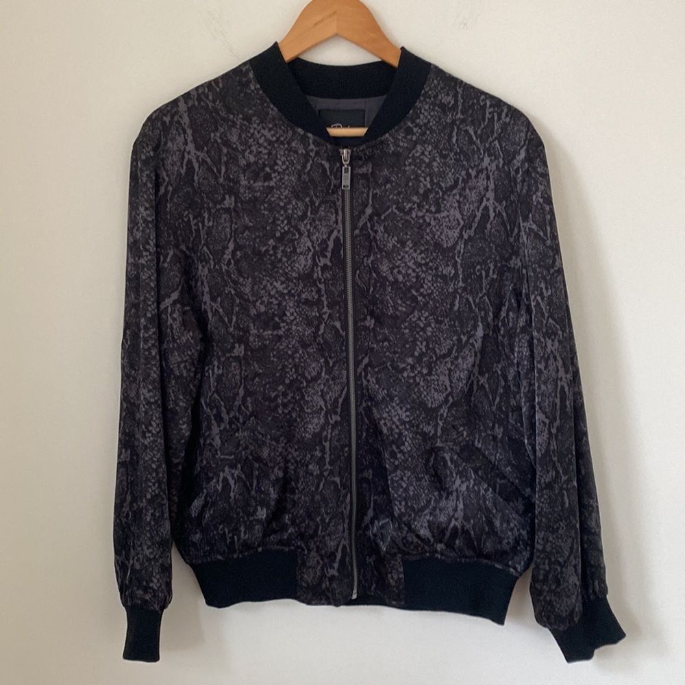 Rails Alina Snake Print Satin Bomber Jacket - Picture 4 of 10